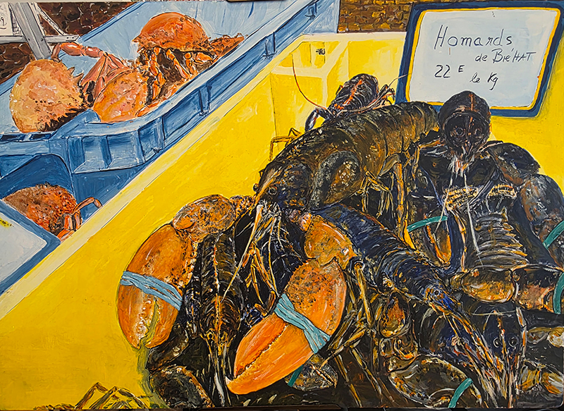 Kisten mit Krustentieren